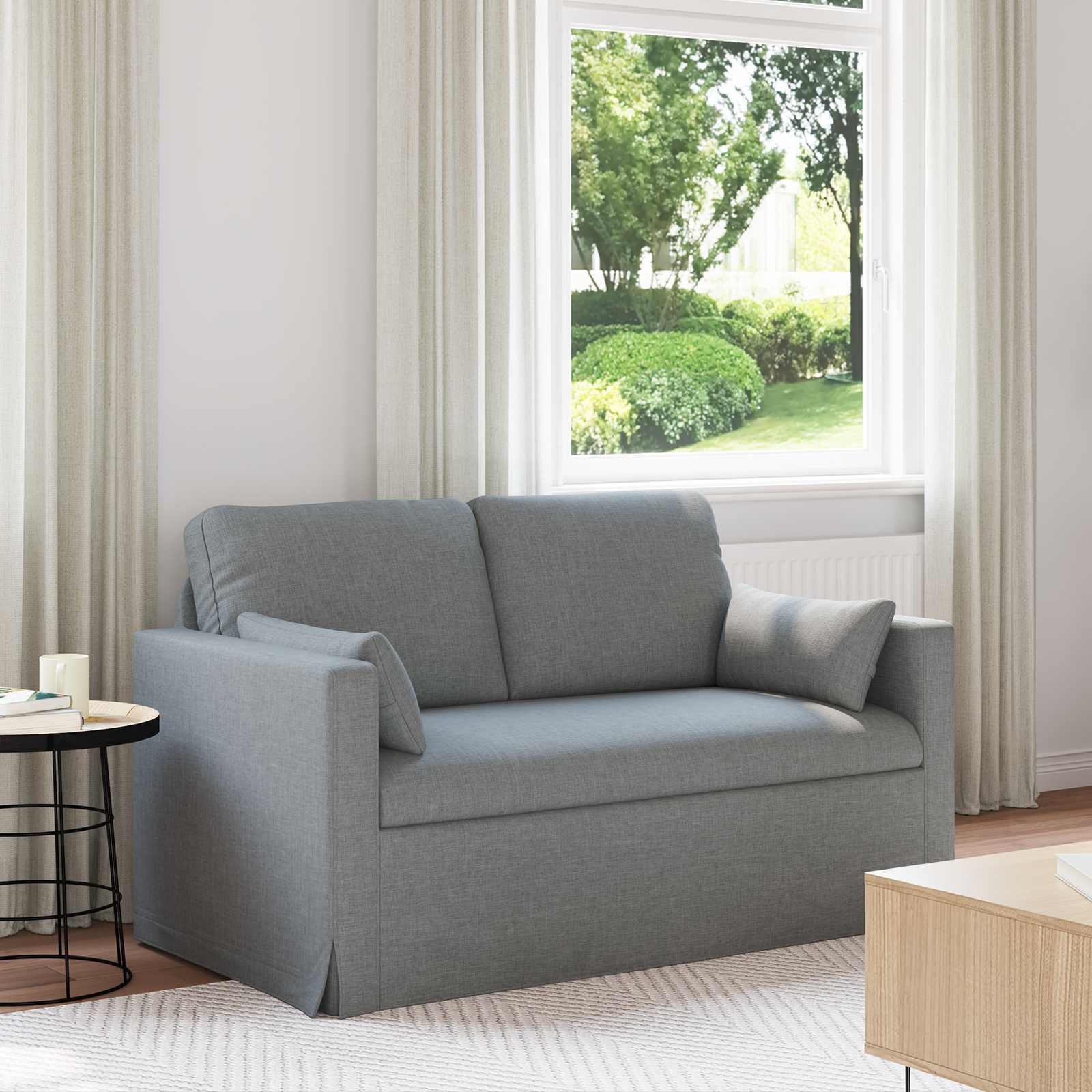 vidaXL Καναπές Ανοιχτό γκρι 139 x 78 x 80 εκ ύφασμα