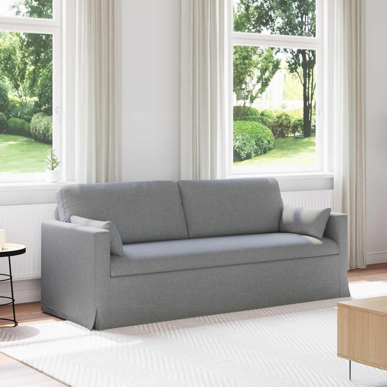 vidaXL Καναπές 2-θέσιο Ανοιχτό γκρι 198 x 78 x 80 cm ύφασμα