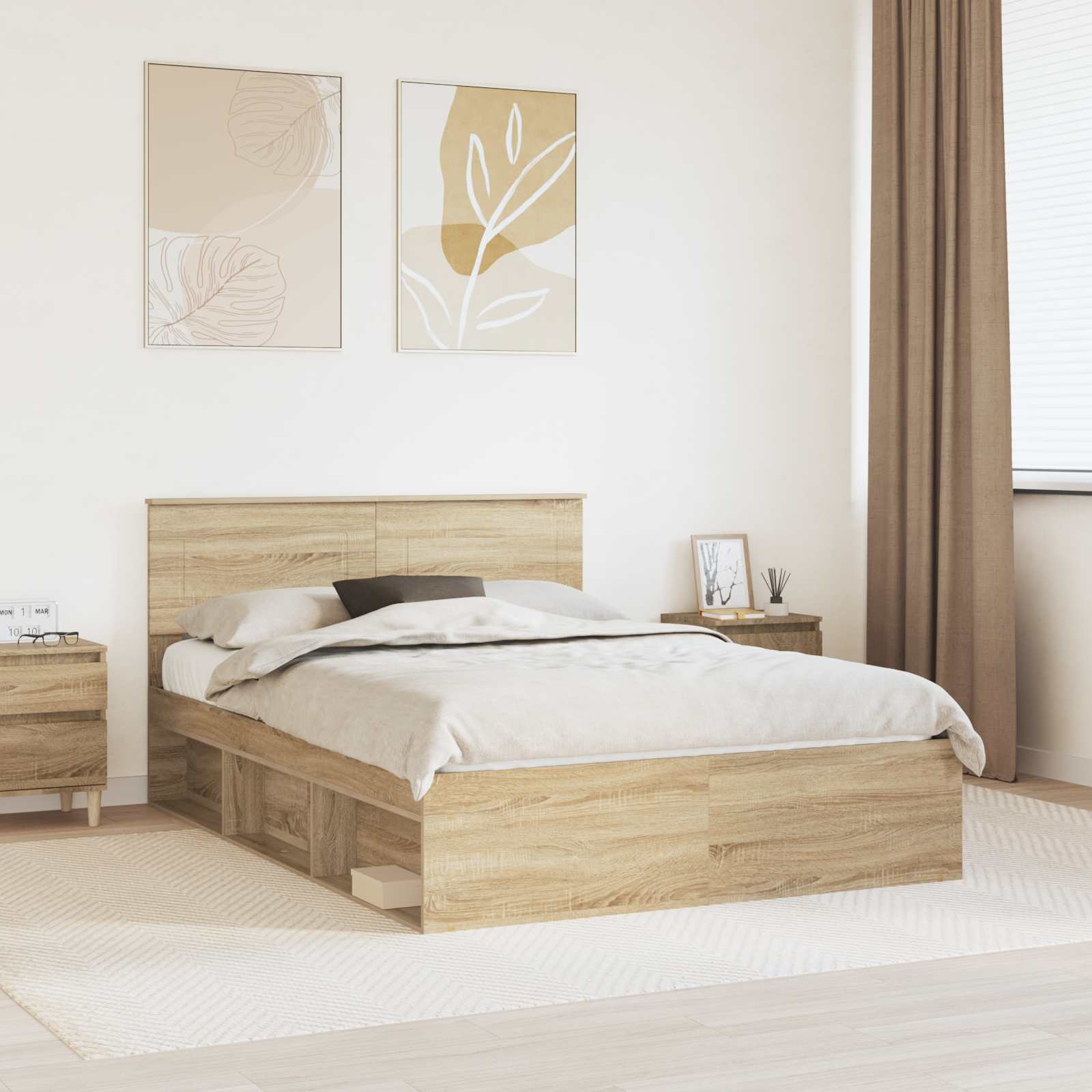 vidaXL Σκελετός Κρεβατιού Σονόμα 140 x 190 cm Επεξεργασμένο ξύλο