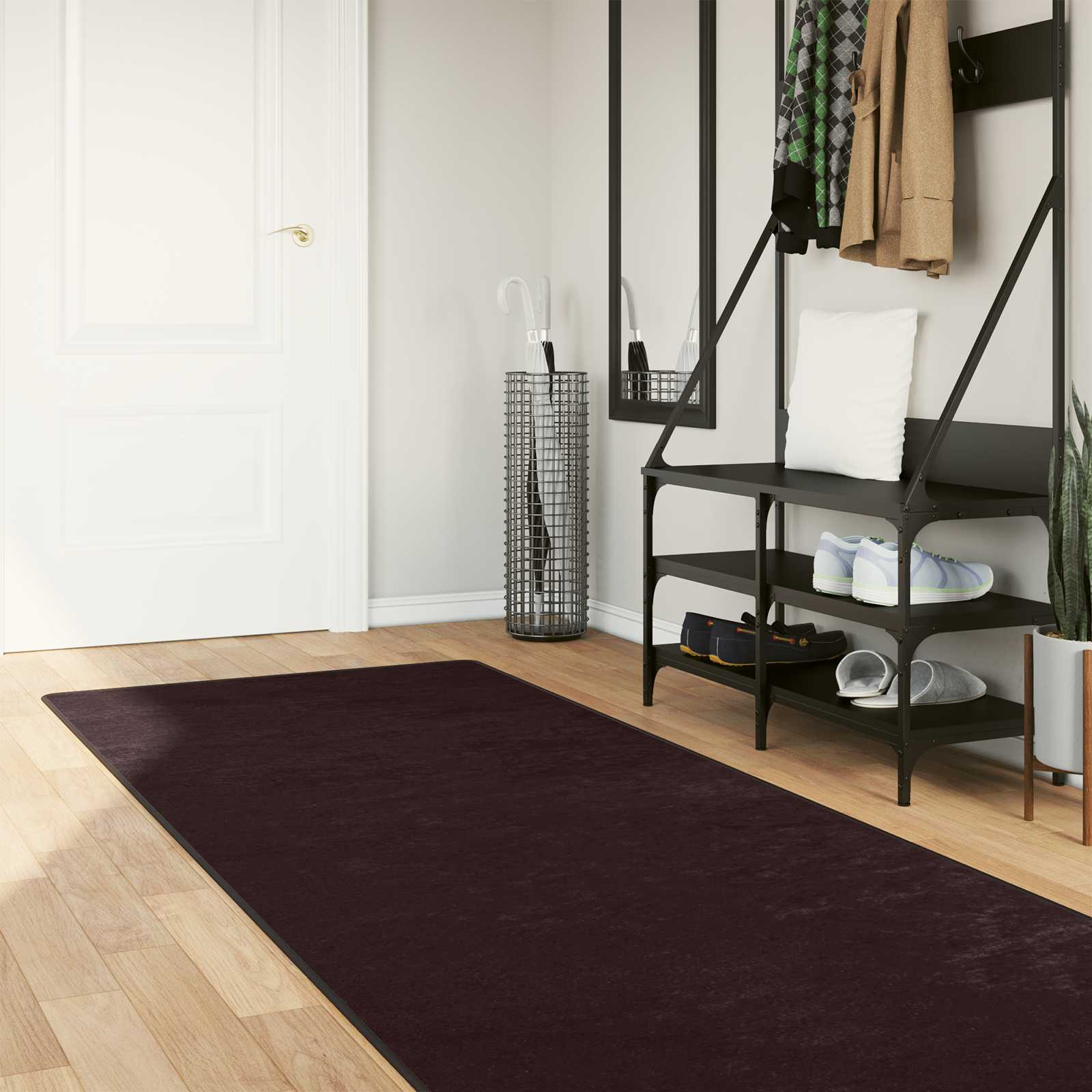 vidaXL Χαλί Runner MARSA Ανθρακί 100 x 300 cm Πολυέστερ και PVC