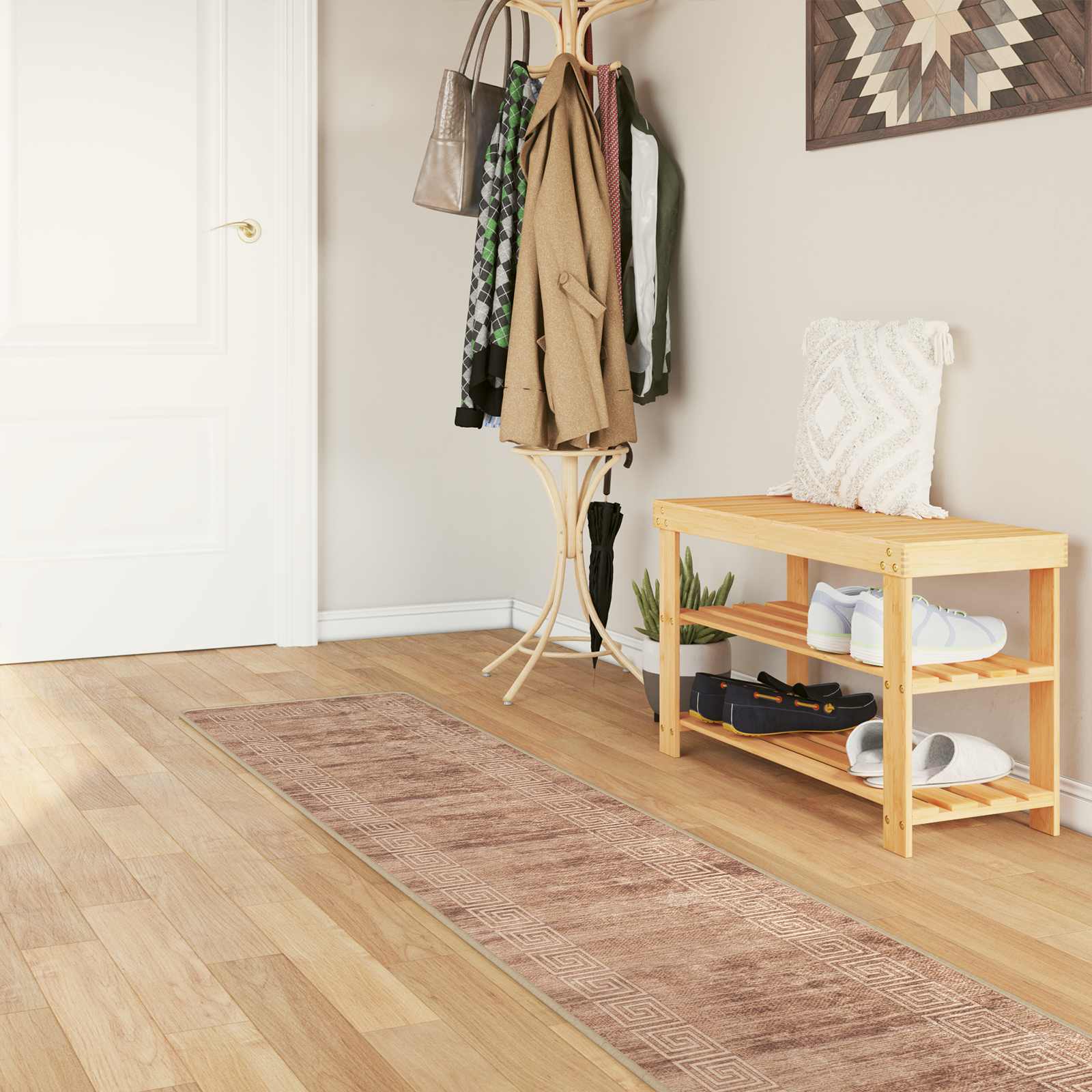 vidaXL Χαλί Runner MARSA Μπεζ και χρυσό 50 x 350 εκ. Πολυέστερ και PVC