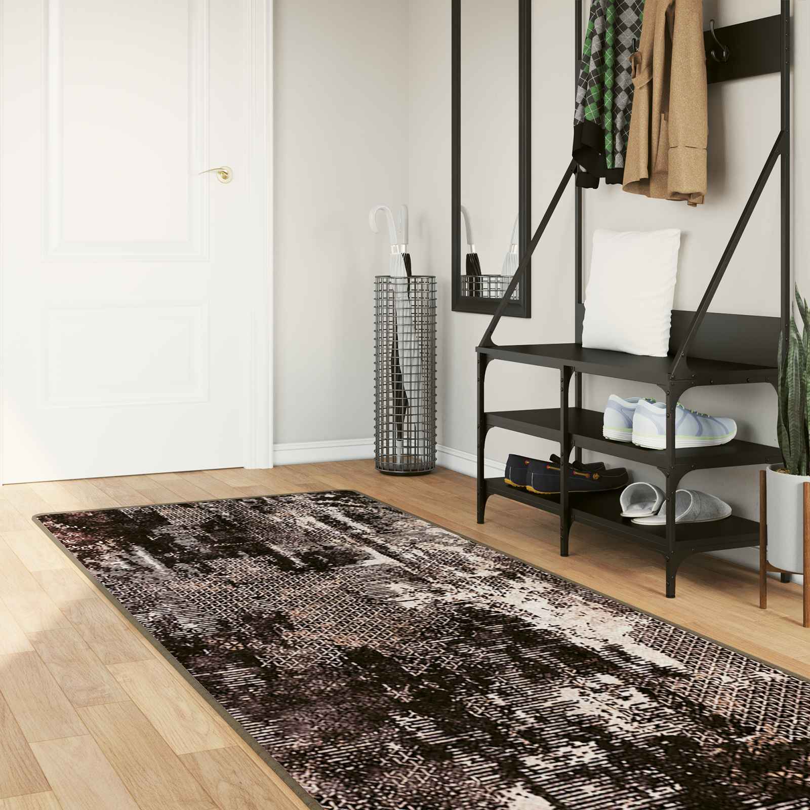 vidaXL Χαλί Runner MARSA Μαύρο και Λευκό 80 x 350 εκ.