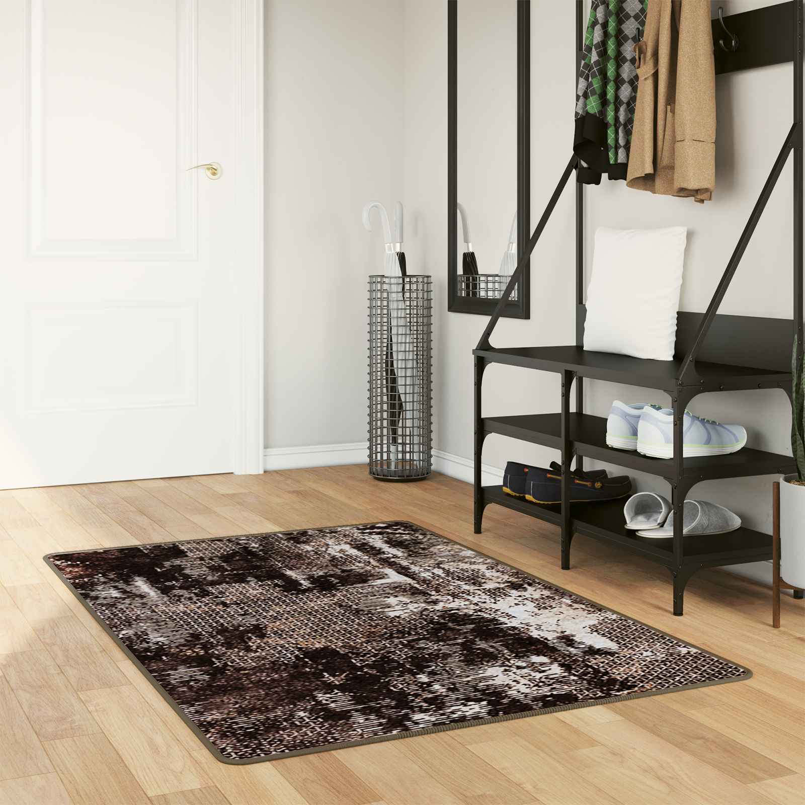 vidaXL Χαλί Runner MARSA Μαύρο και Λευκό 100 x 200 cm