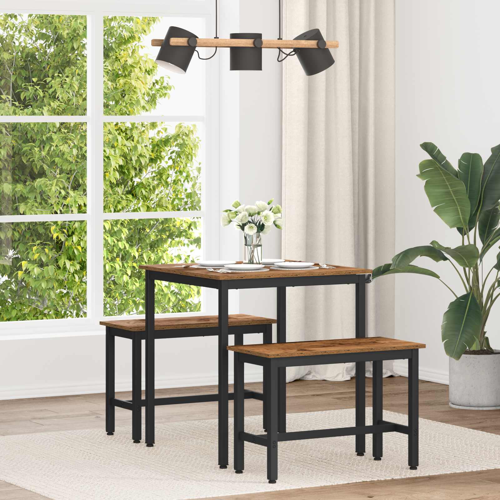 vidaXL Τραπεζαρίες 70 x 70 x 75 cm Επεξεργασμένο Ξύλο Παλαιωμένο ξύλο