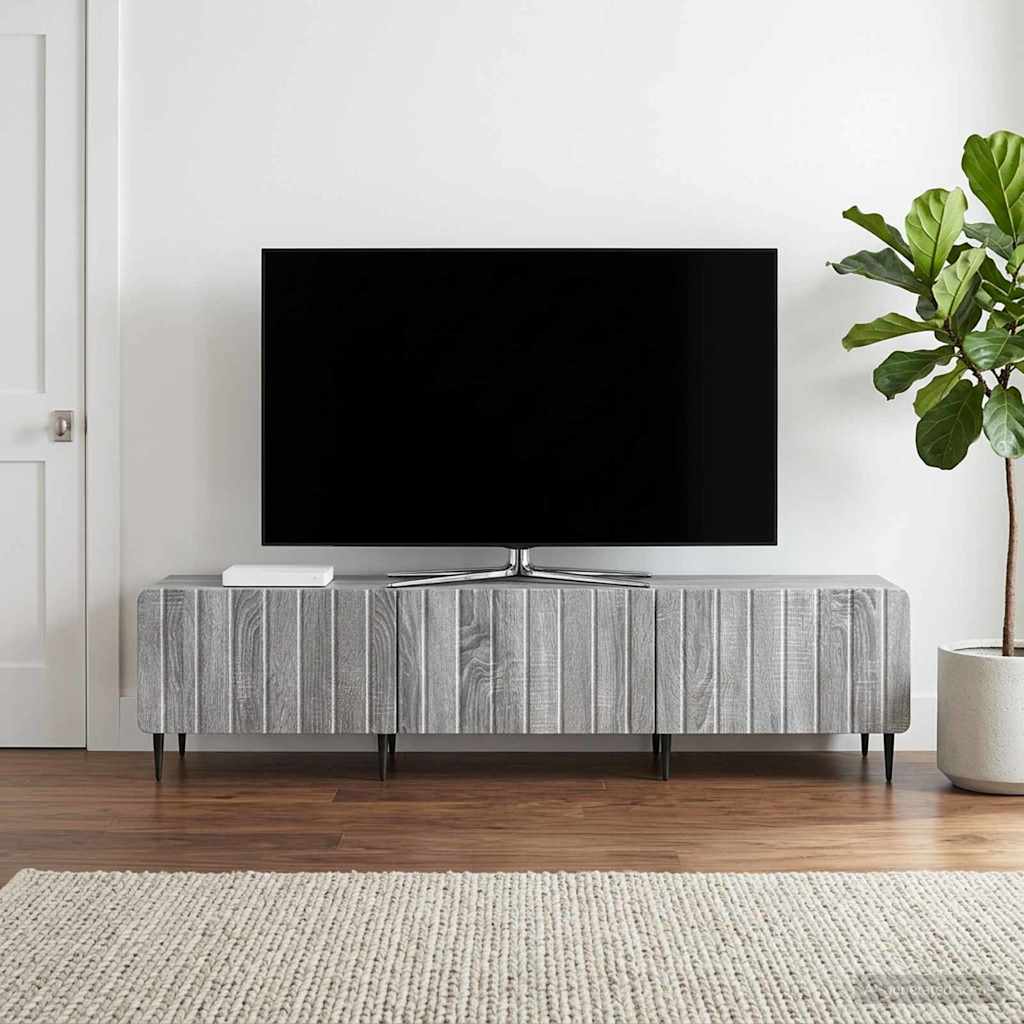 vidaXL Ντουλάπι TV Γκρι Sonoma 147 x 34,5 x 32 εκ Επεξεργασμένο Ξύλο
