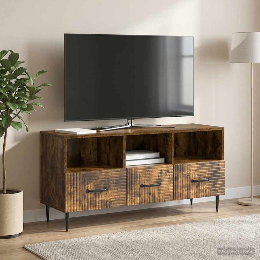 vidaXL Ντουλάπι TV Καπνισμένο Ξύλο Δρυός 102 x 34,5 x 50 εκ.