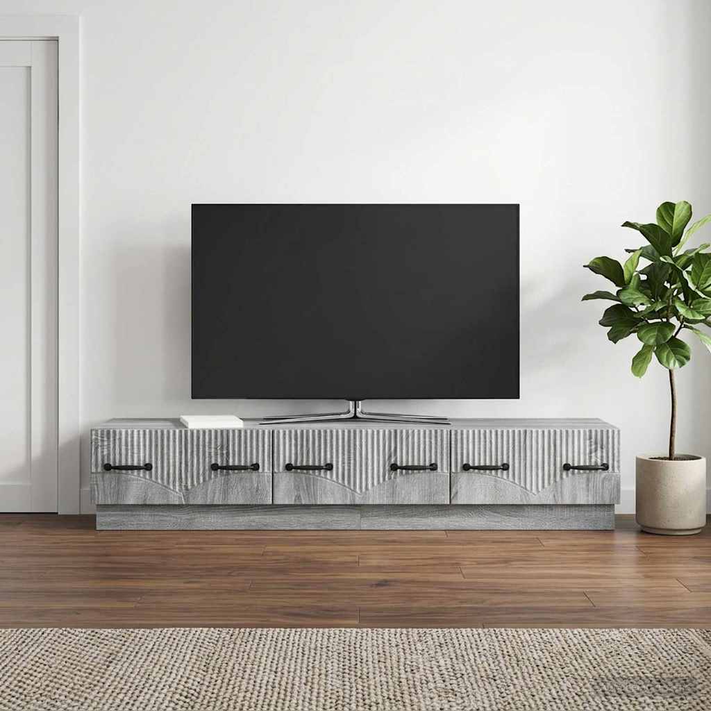 vidaXL Ντουλάπι TV Γκρι Sonoma 147 x 34,5 x 27 εκ Επεξεργασμένο Ξύλο
