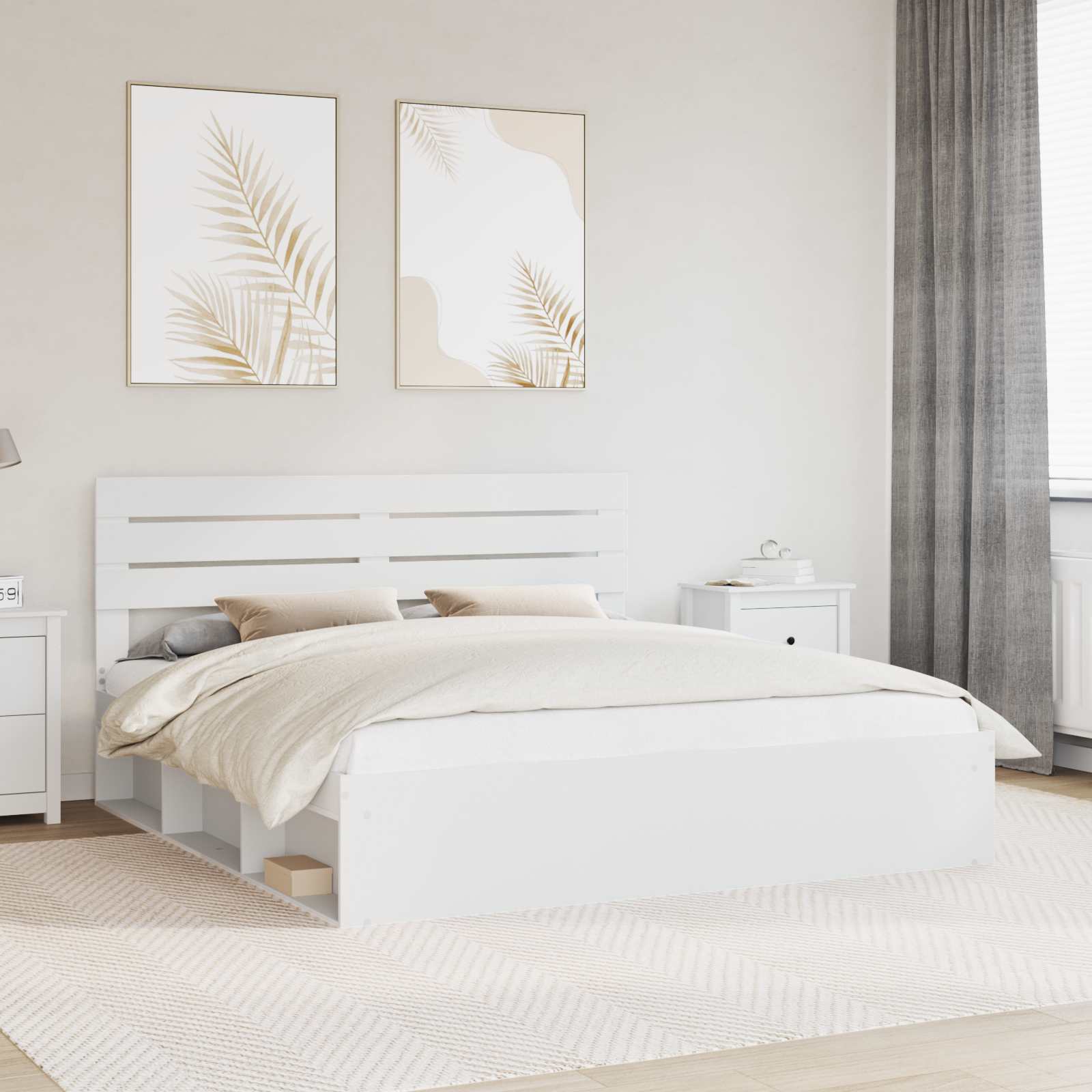 vidaXL Σκελετός Κρεβατιού Λευκό 180 x 200 cm Στερεά ξυλεία πεύκου
