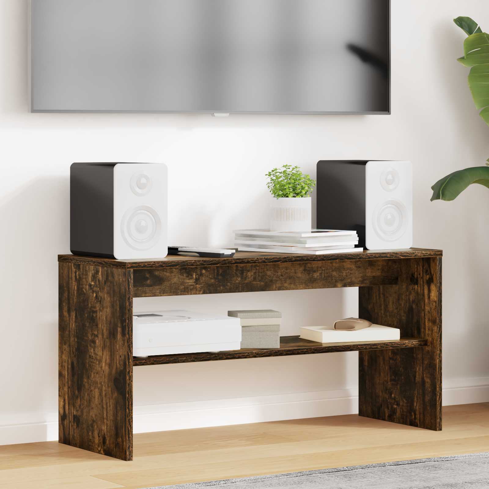 vidaXL Ντουλάπι TV 80 x 30 x 40 εκ Καπνισμένο Ξύλο Δρυός