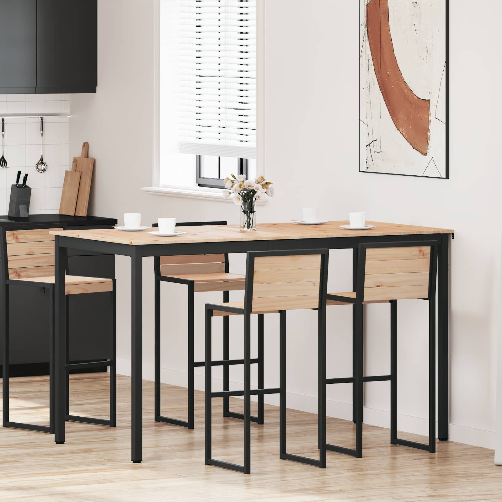 vidaXL Τραπέζι μπαρ 180 x 90 x 105 εκ. Στερεά ξυλεία πεύκου Φυσικό