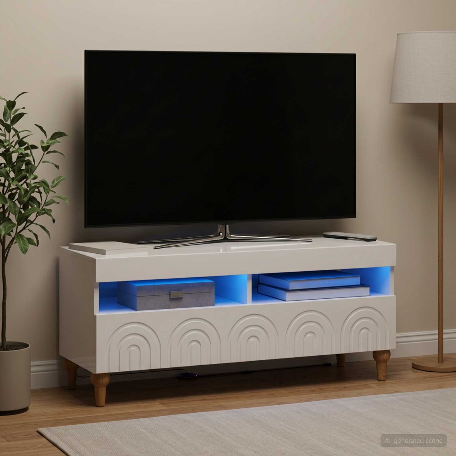 vidaXL Ντουλάπα LED Τηλεόρασης ALKMAAR 100 x 35 x 43 εκ.