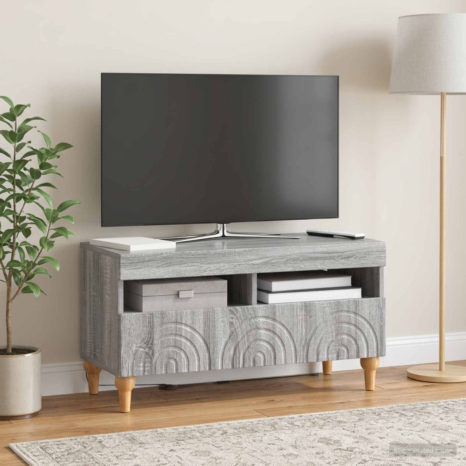 vidaXL Ντουλάπα LED Τηλεόρασης ALKMAAR 81 x 35 x 43 εκ. Γκρι Sonoma