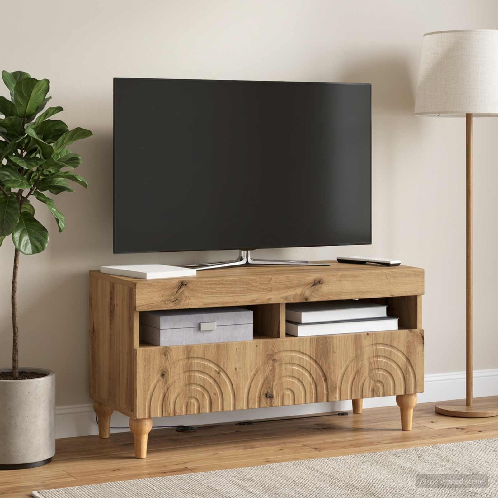 vidaXL Ντουλάπα LED Τηλεόρασης ALKMAAR 81 x 35 x 43 εκ. Artisan Δρυς