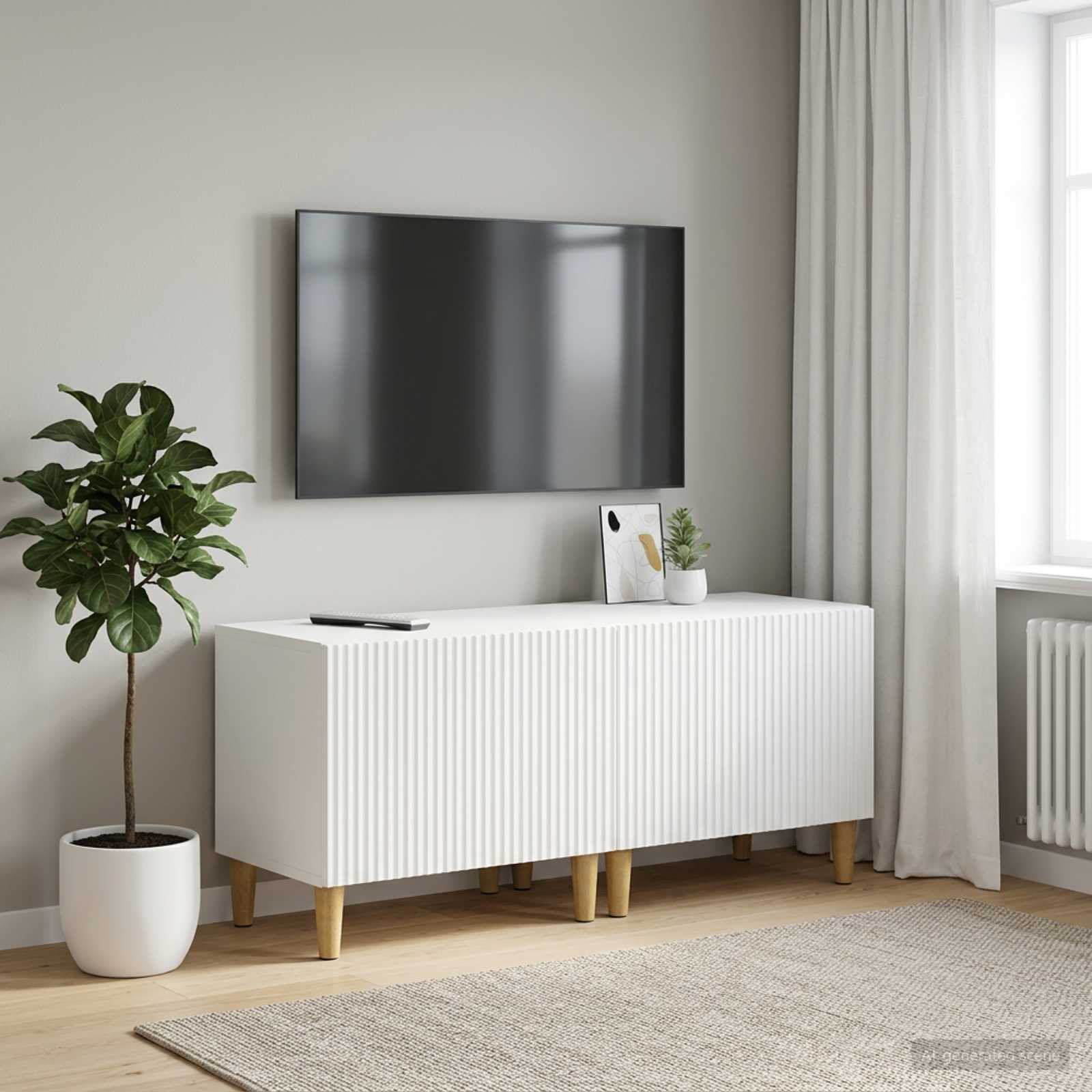 vidaXL Ντουλάπι TV Λευκό Επεξεργασμένο Ξύλο