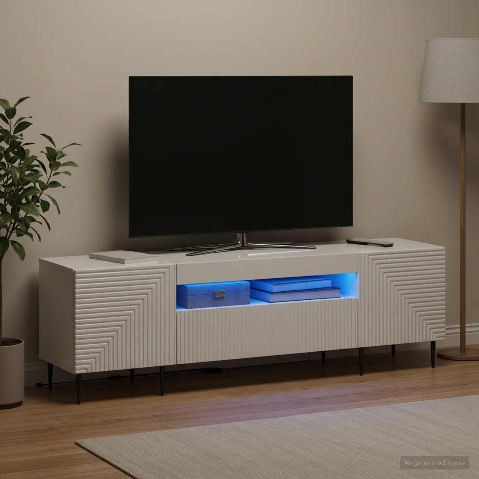 vidaXL Ντουλάπα LED Τηλεόρασης HAARLEM 153 x 35 x 43 εκ