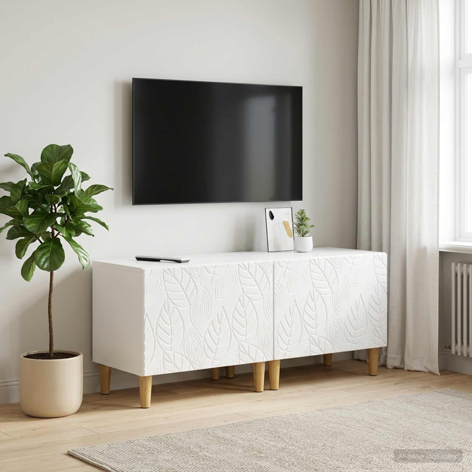 vidaXL Ντουλάπι TV Γυαλιστερό Λευκό Επεξεργασμένο Ξύλο