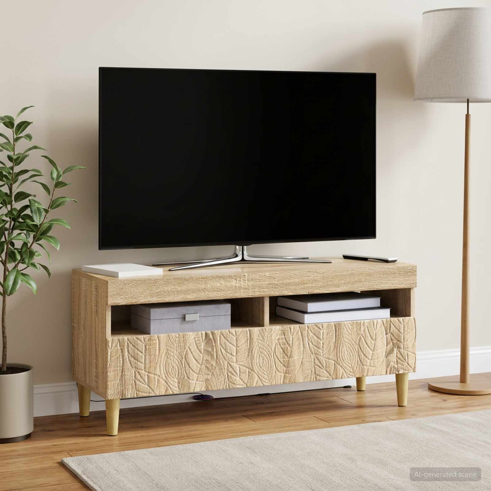 vidaXL Ντουλάπα LED Τηλεόρασης Sonoma Δρυς Επεξεργασμένο Ξύλο