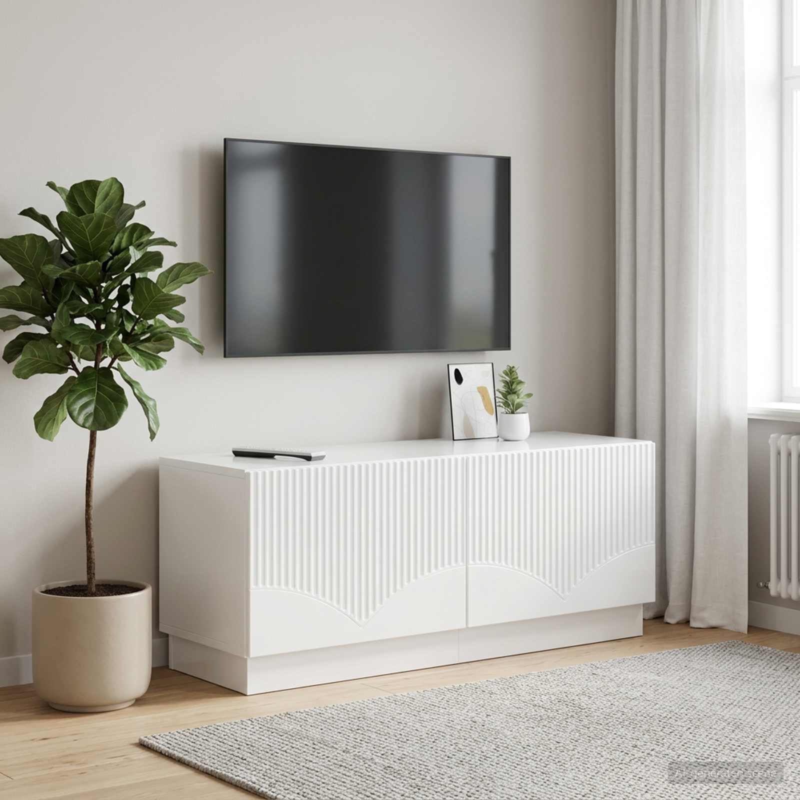 vidaXL Ντουλάπι TV Γυαλιστερό Λευκό Επεξεργασμένο Ξύλο