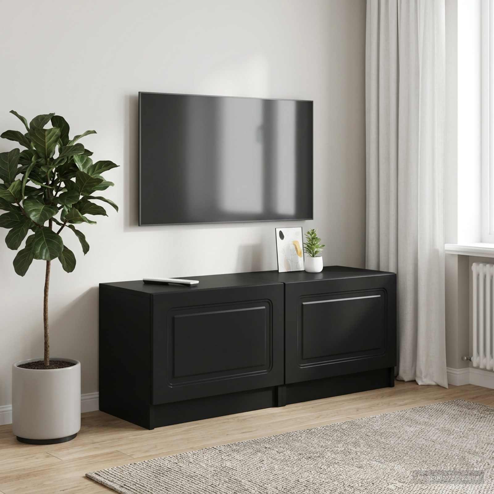 vidaXL Ντουλάπι TV Μαύρο Επεξεργασμένο Ξύλο