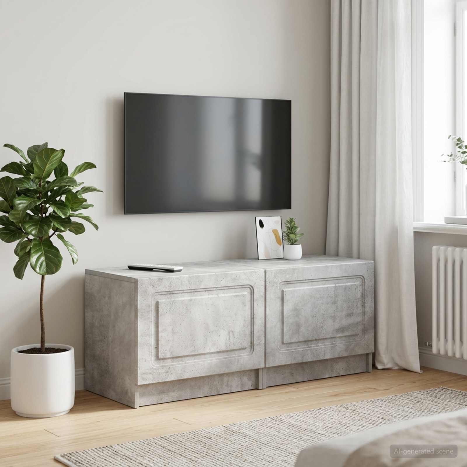 vidaXL Ντουλάπι TV Γκρι Σκυροδέματος Επεξεργασμένο Ξύλο