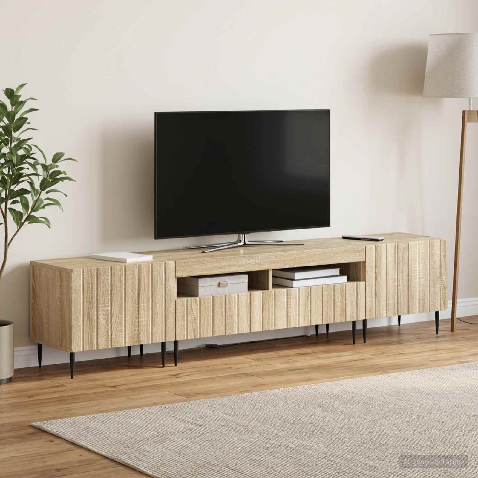 vidaXL 3 Τεμάχια LED Τηλεοπτική Ντουλάπα ZWOLLE Sonoma Δρυς
