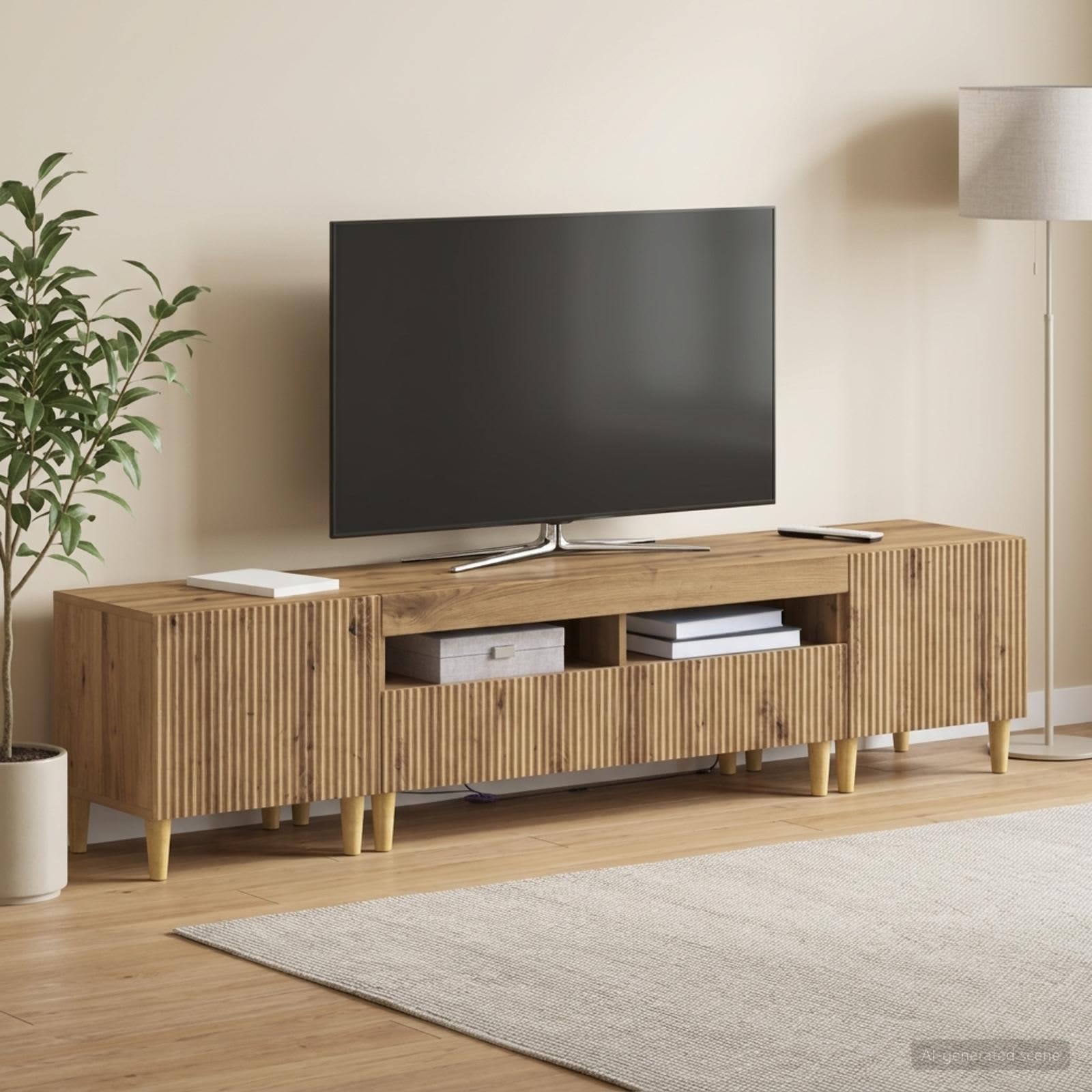 vidaXL 3 Τεμάχια LED Τηλεοπτική Ντουλάπα ARNHEM 3 τμχ. Artisan Δρυς