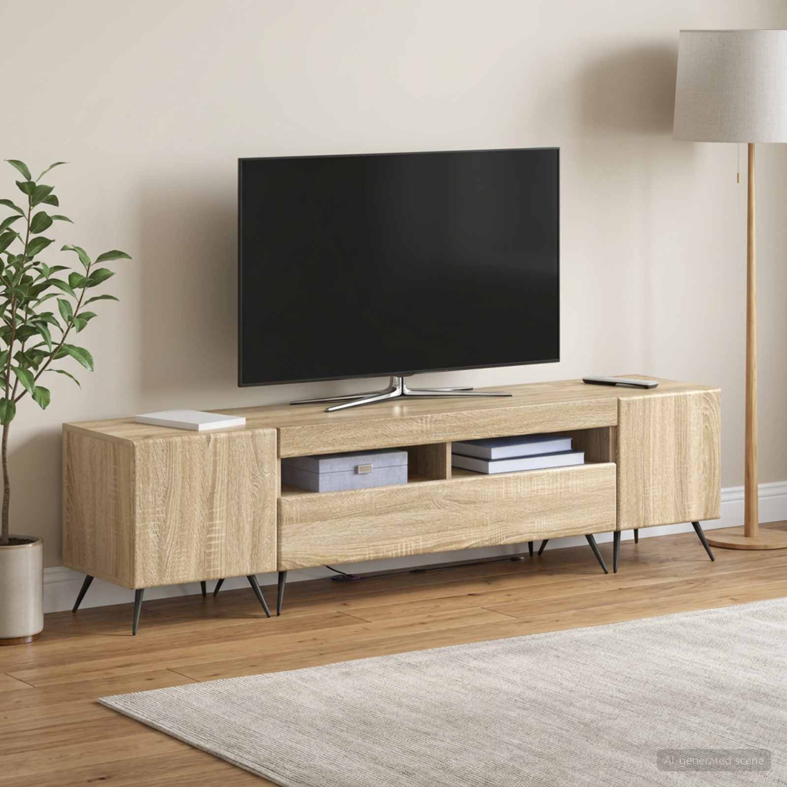 vidaXL Ντουλάπα LED Τηλεόρασης BREDA 3 τμχ. Sonoma Δρυς
