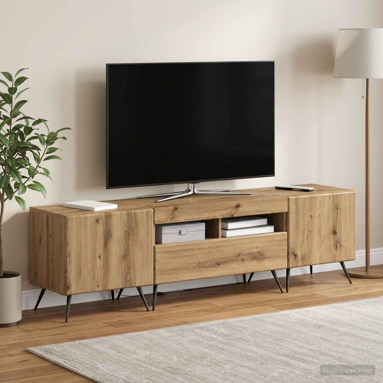 vidaXL Ντουλάπα LED Τηλεόρασης BREDA 3 τμχ. Artisan Δρυς