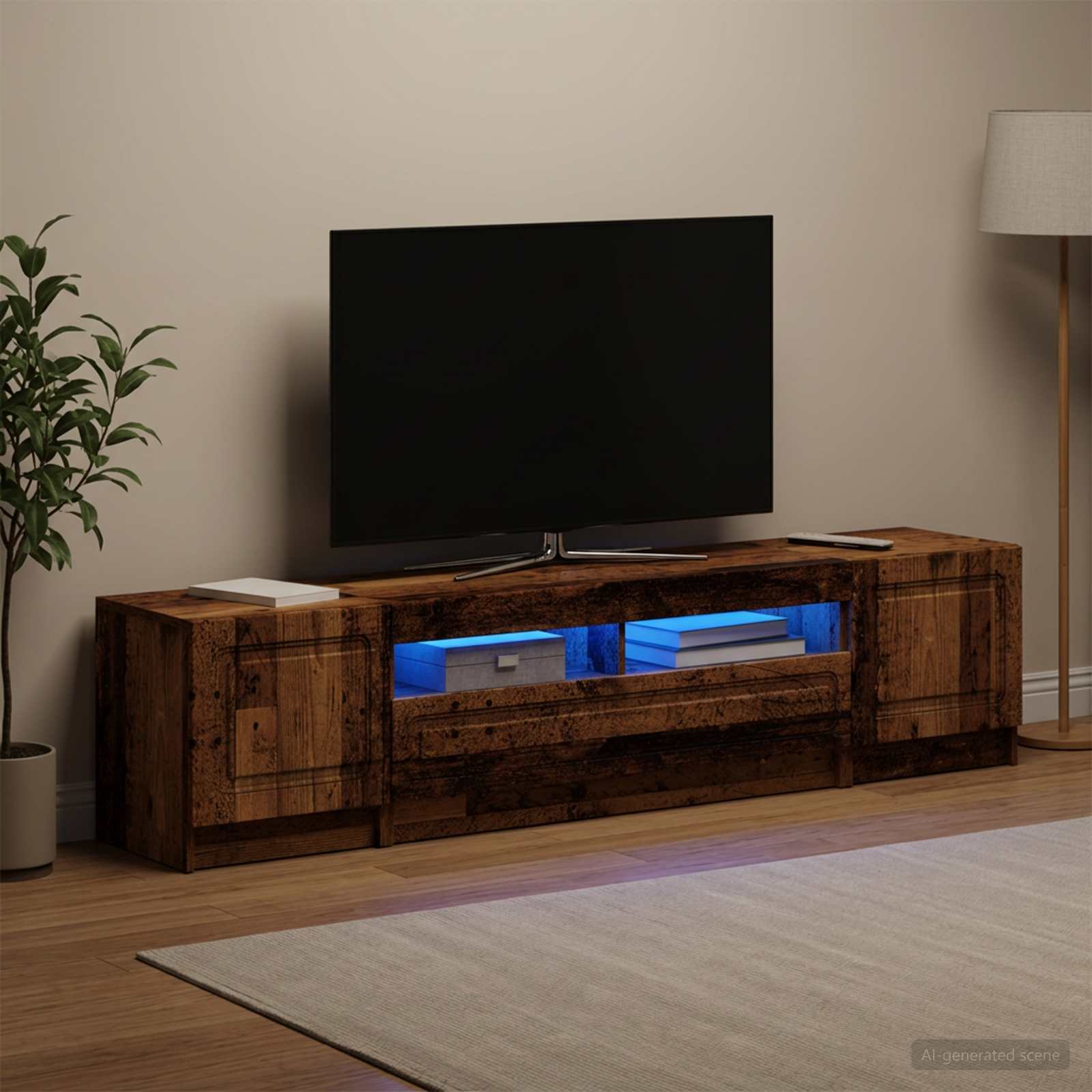 vidaXL Ντουλάπα LED Τηλεόρασης UTRECHT 3 τμχ. Παλαιωμένο ξύλο