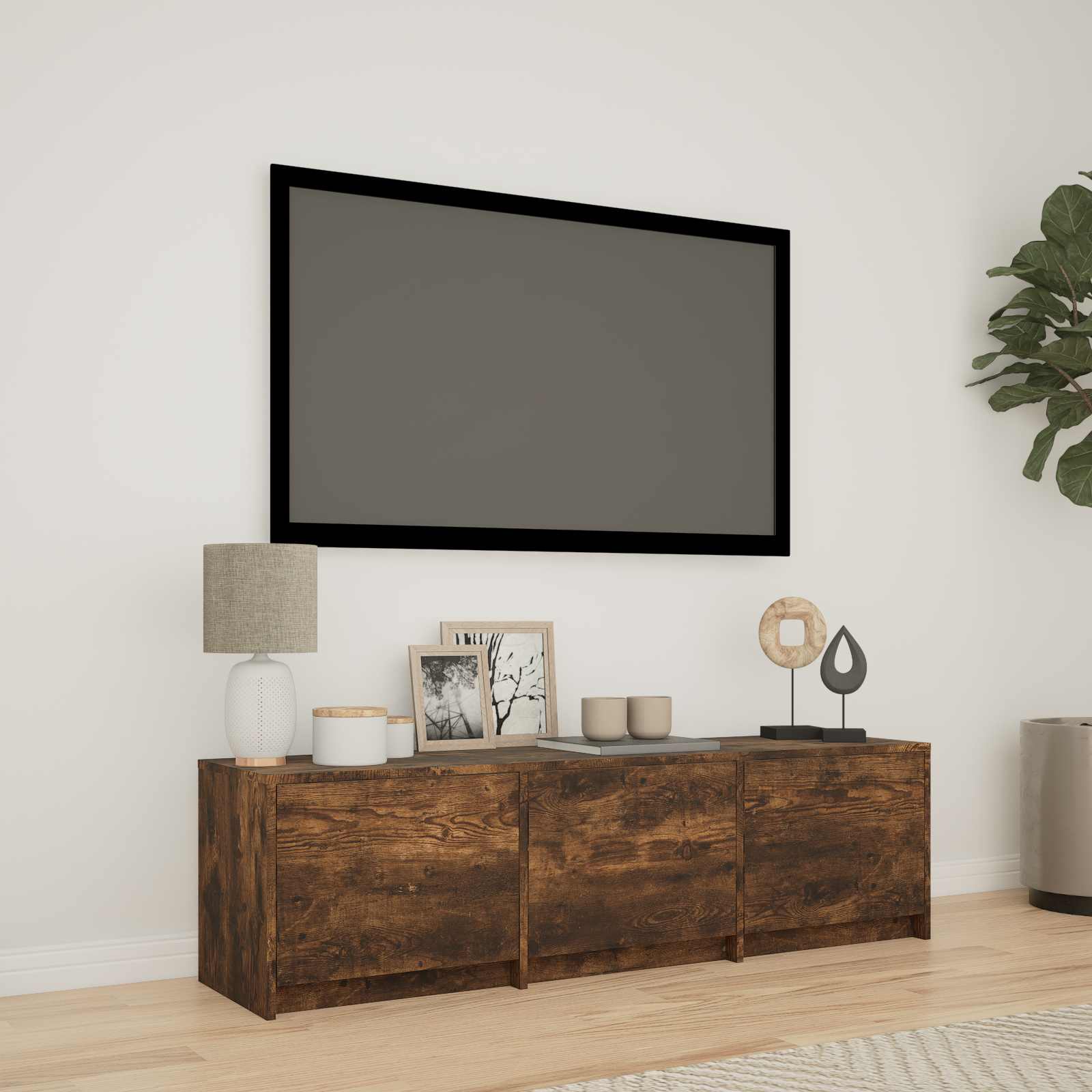 vidaXL Τηλεοπτική βιβλιοθήκη με LED 140 x 34 x 40 εκ