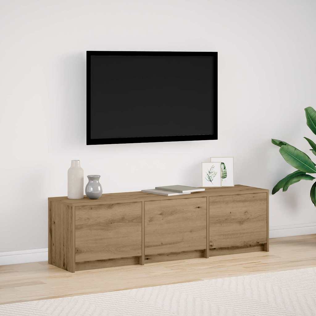 vidaXL Τηλεοπτική βιβλιοθήκη με LED 140 x 34 x 40 εκ Artisian Δρυς