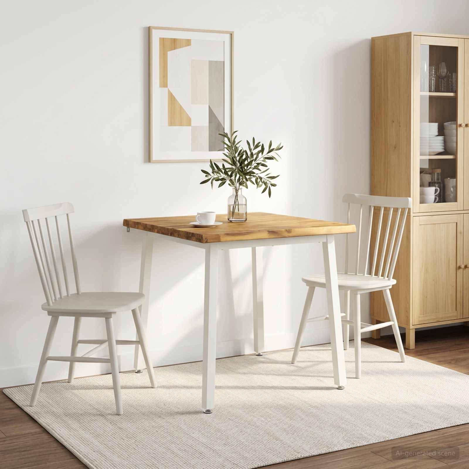 vidaXL 70 x 70 x 75 cm Στερεό Ξύλο Ακακίας Λευκό τετράγωνο