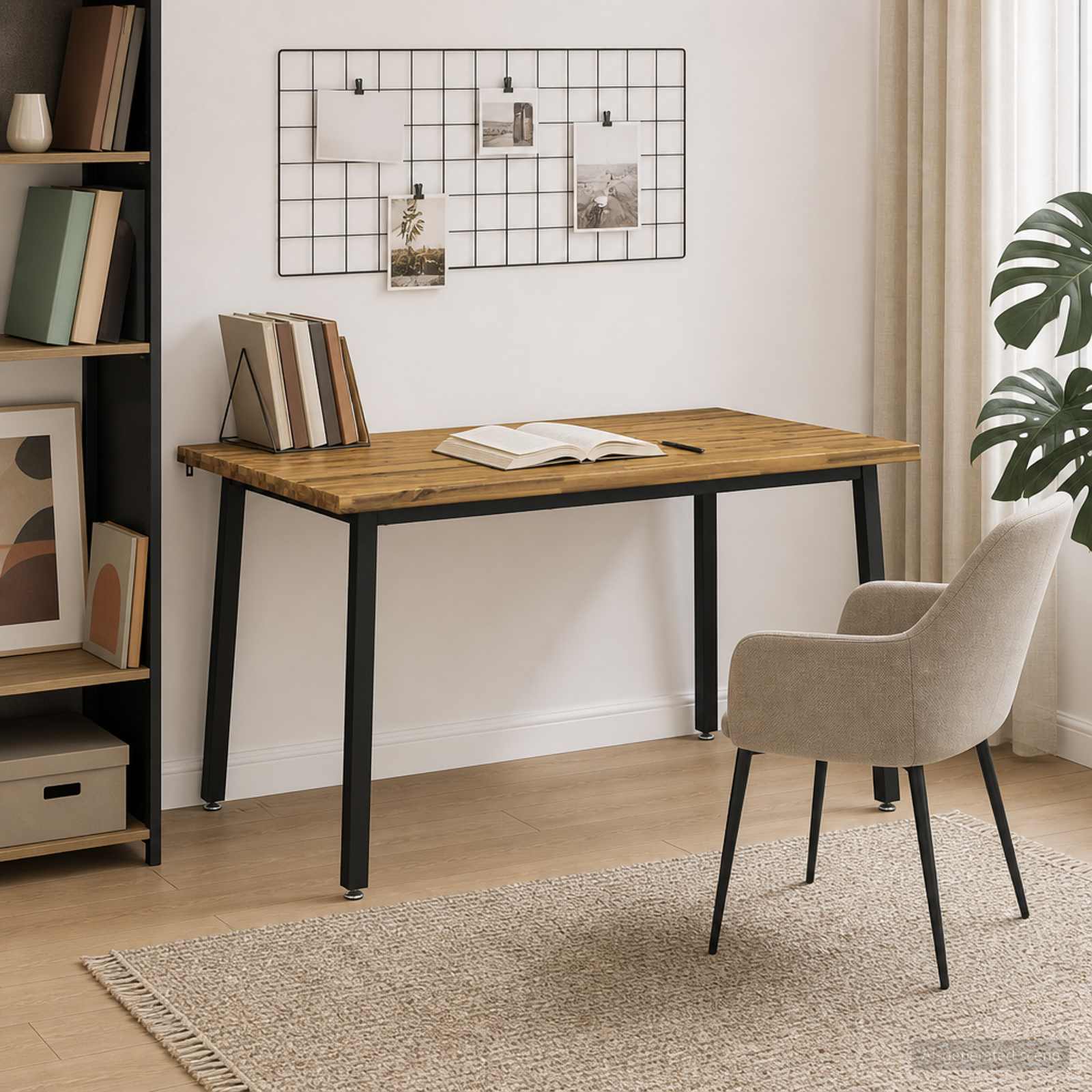 vidaXL Τραπέζι Φαγητού με Ζωντανό Χείλος 140 x 90 x 75 εκ. Λευκό