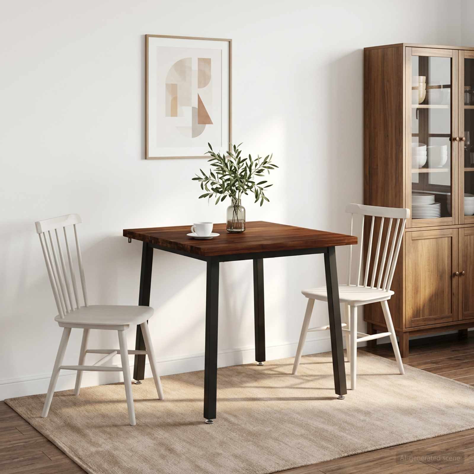 vidaXL 80 x 80 x 75 cm Στερεό Ξύλο Ακακίας Σκούρο Καφέ και Μαύρο