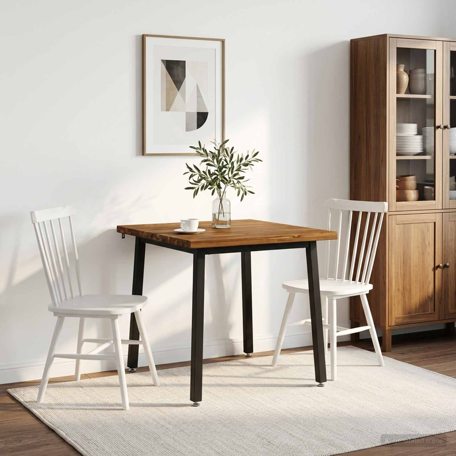 vidaXL 90 x 90 x 75 cm Στερεό Ξύλο Ακακίας Φυσικό και Μαύρο τετράγωνο