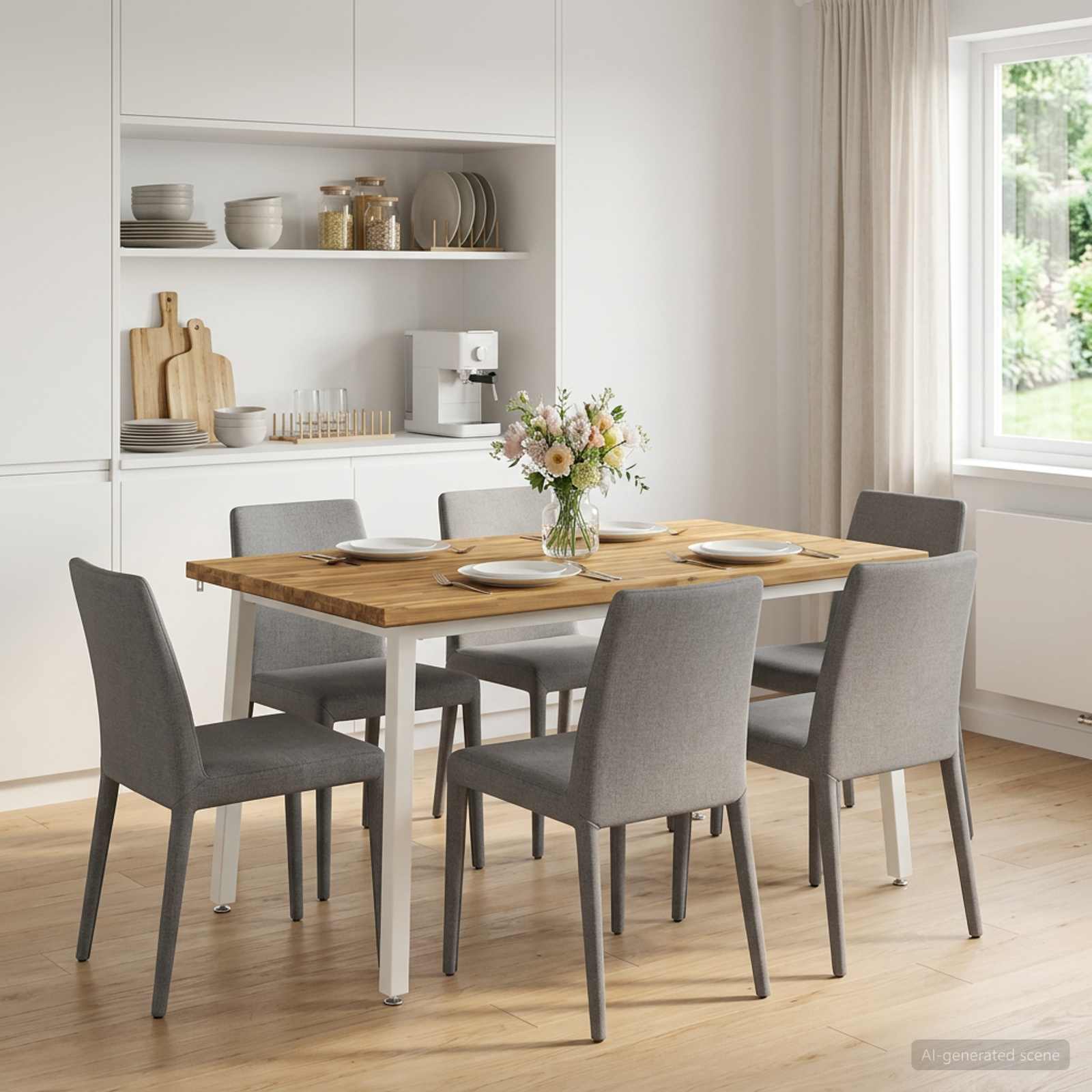 vidaXL Τετράγωνο Τραπέζι Φαγητού 140 x 80 x 75 cm Στερεό Ξύλο Ακακίας