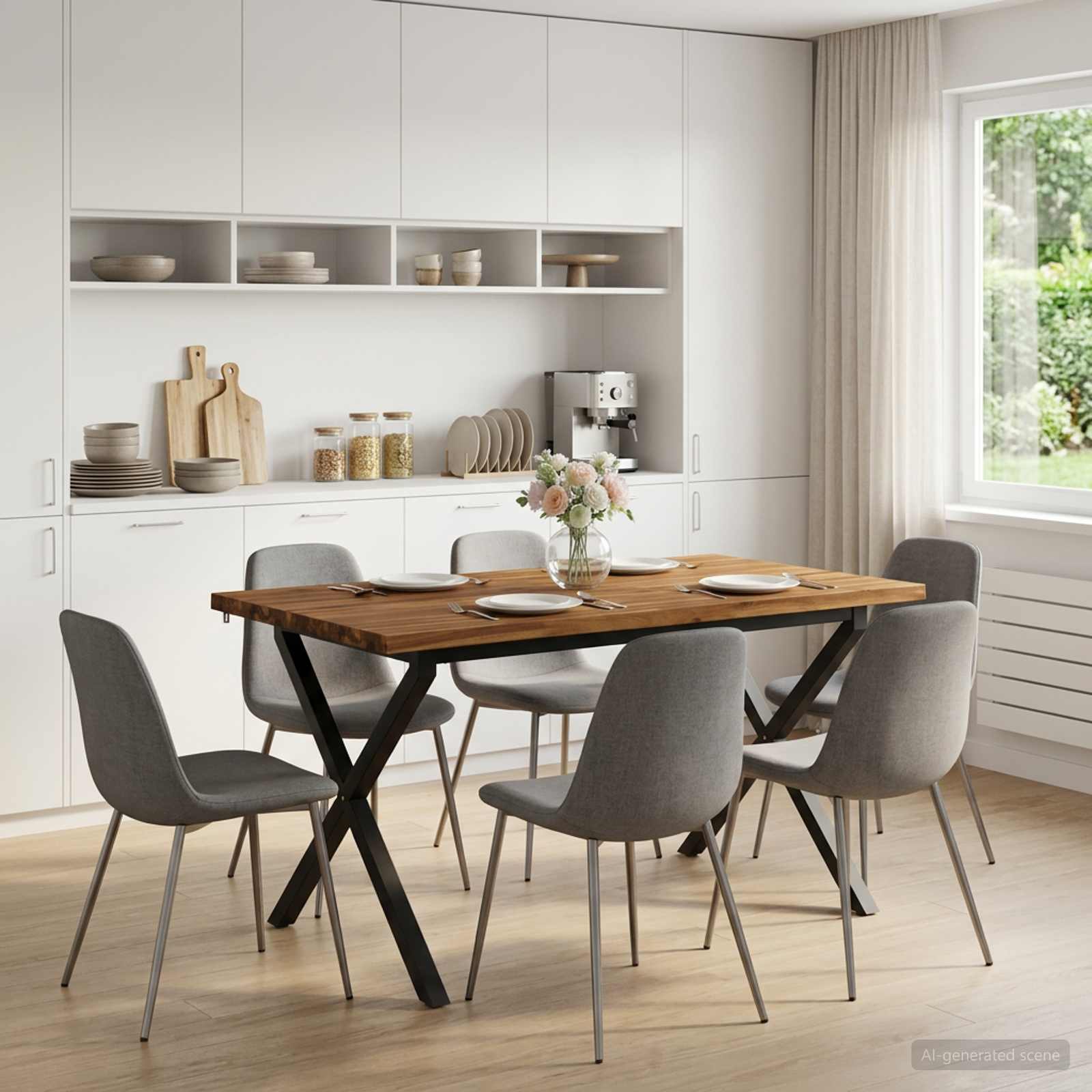 vidaXL 120 x 80 x 75 εκ. Στερεό Ξύλο Ακακίας Φυσικό και Μαύρο