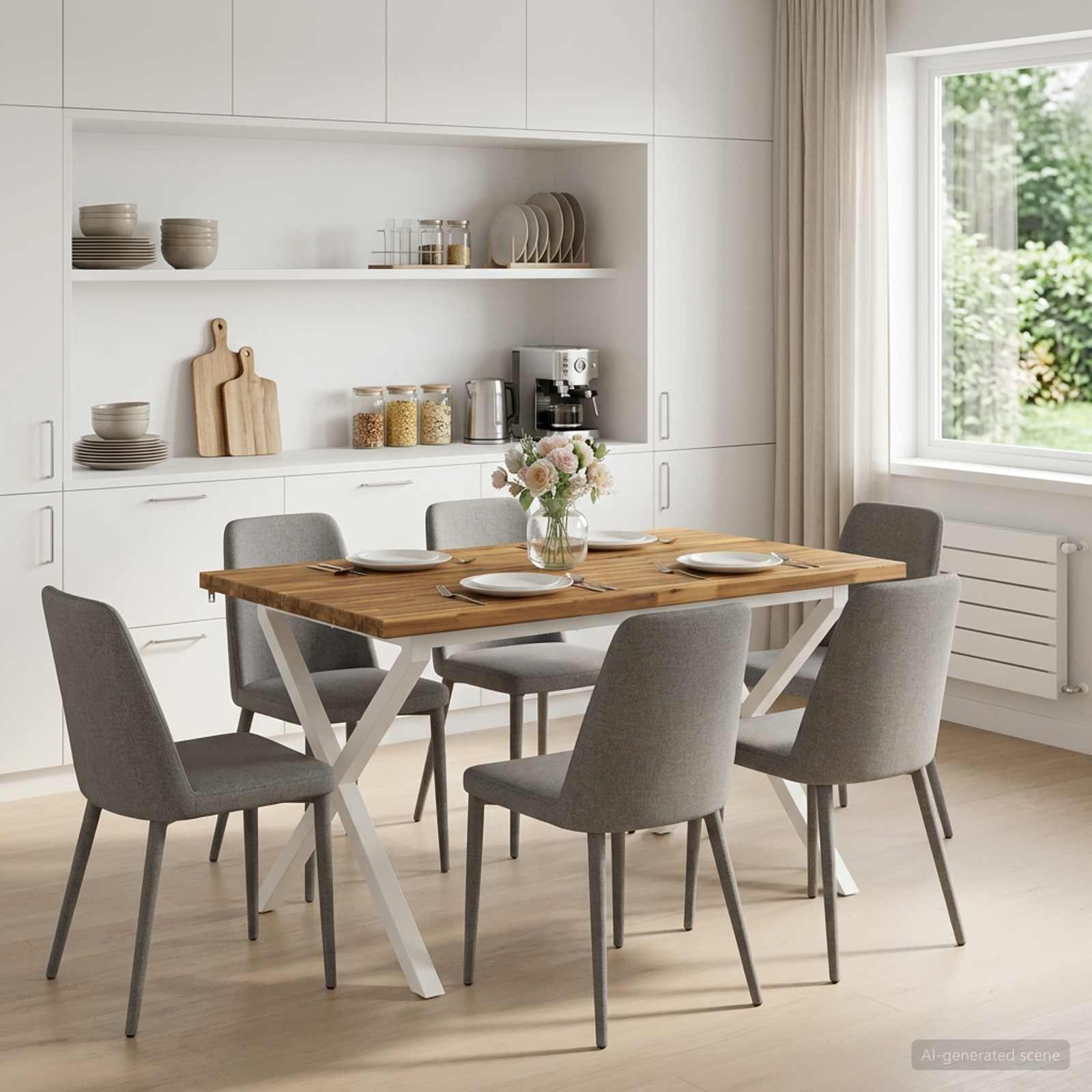vidaXL Τετράγωνο Τραπέζι Φαγητού 120 x 90 x 75 εκ. Στερεό Ξύλο Ακακίας