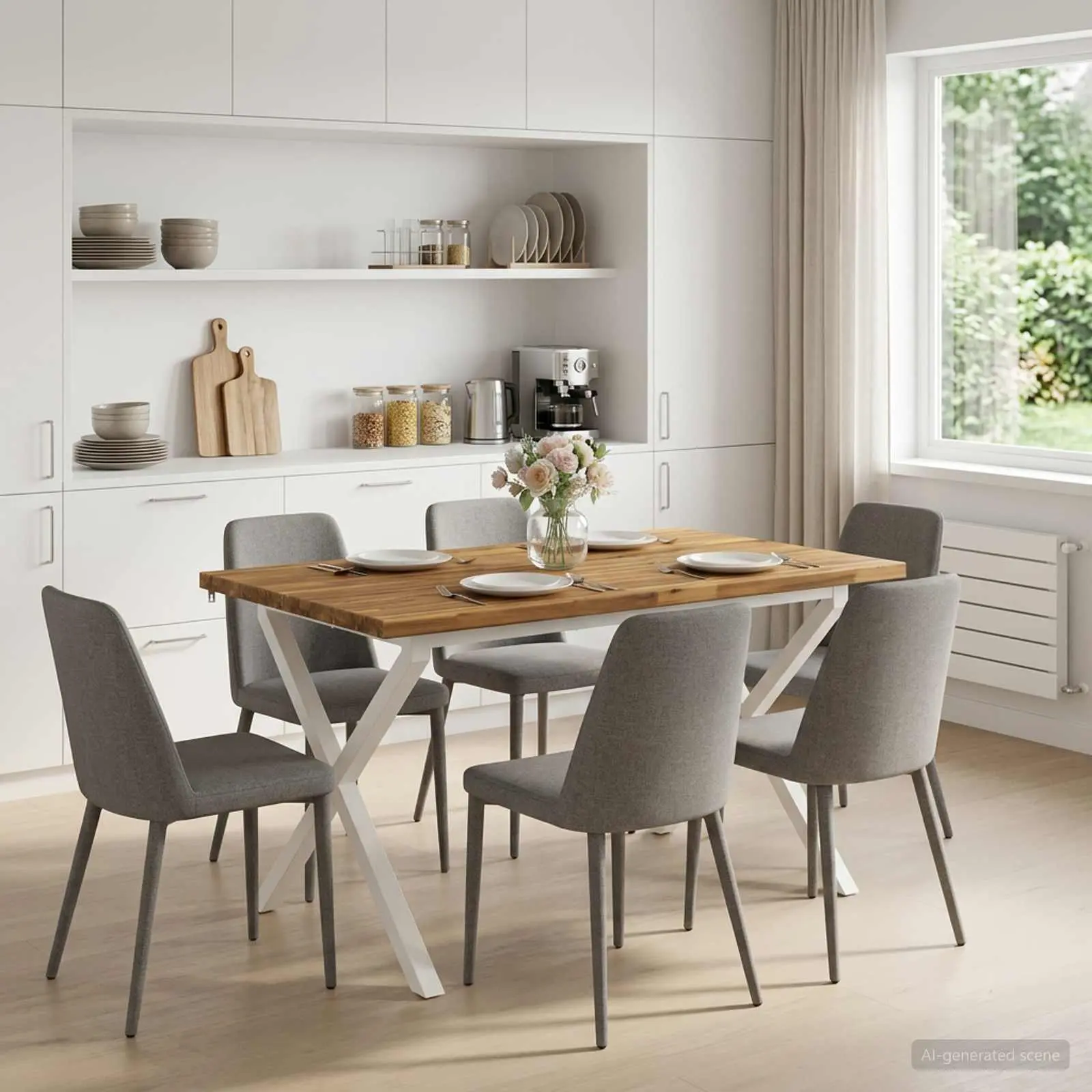 vidaXL Τετράγωνο Τραπέζι Φαγητού 120 x 90 x 75 εκ. Στερεό Ξύλο Ακακίας