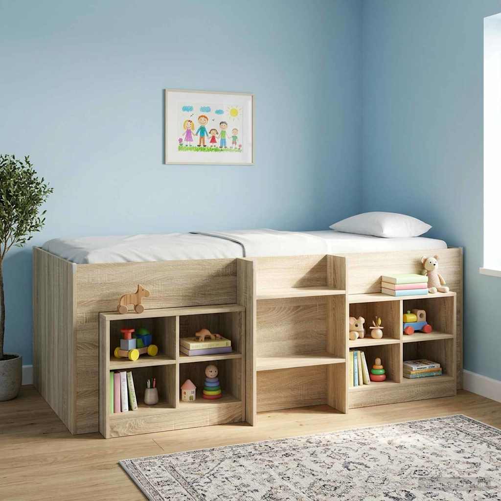 vidaXL Κρεβάτι Υψηλού Στυλ για Παιδιά Sonoma Δρυς 80 x 200 cm