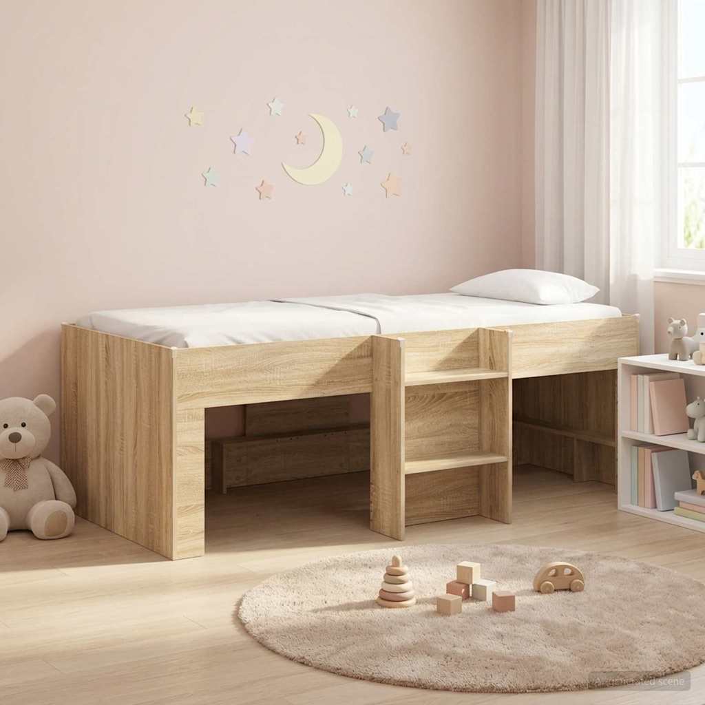 vidaXL Κρεβάτι Υψηλού Στυλ για Παιδιά Sonoma Δρυς 75 x 190 cm