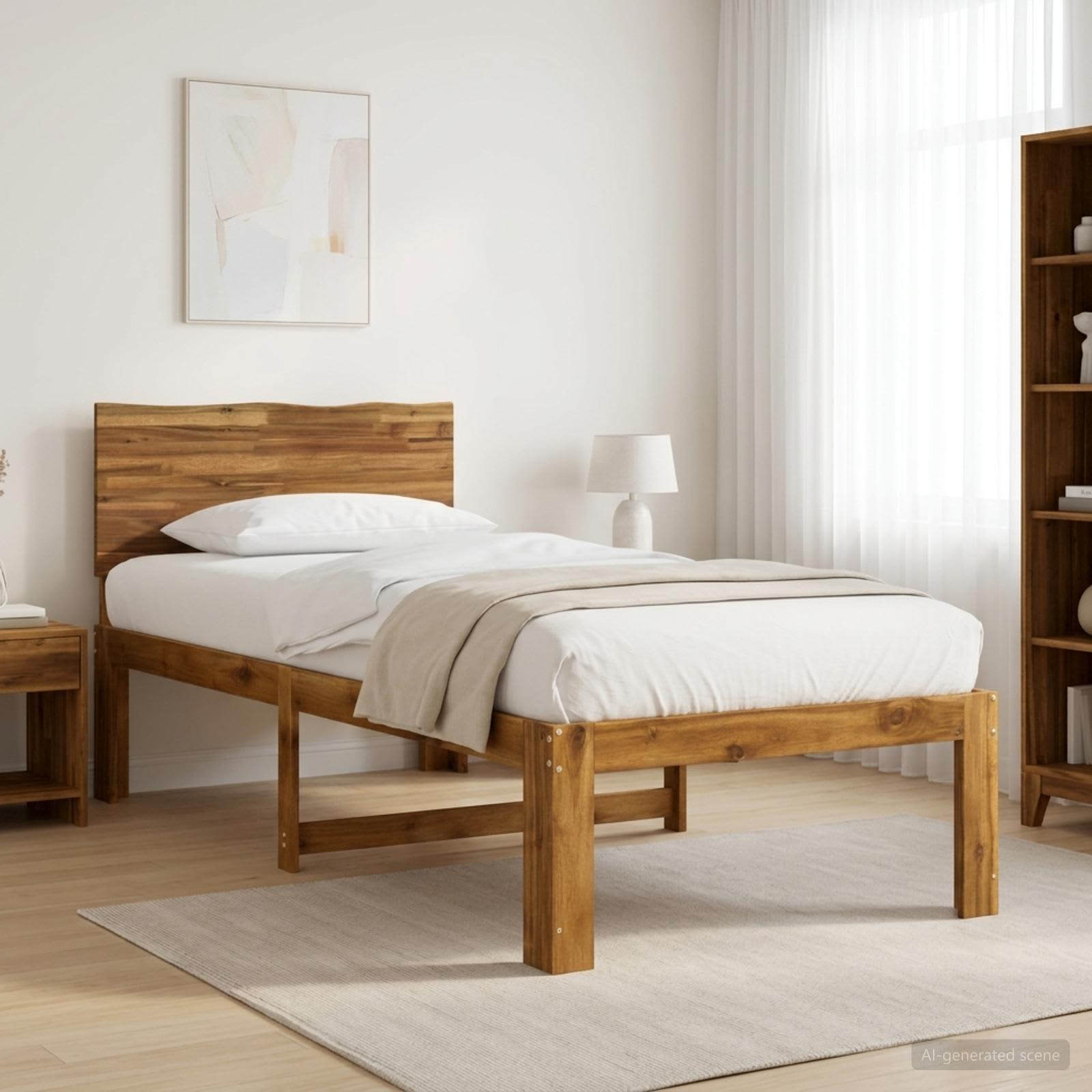 vidaXL Μονό Κρεβάτι με Κεφαλάρι ROSTOCK Φυσικό 90 x 190 cm