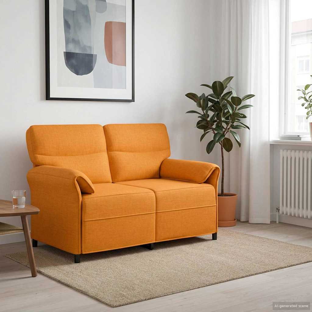 vidaXL Καναπές 2 ατόμων 2-θέσιο Σκούρο κίτρινο 138 x 83 x 95 εκ Ύφασμα