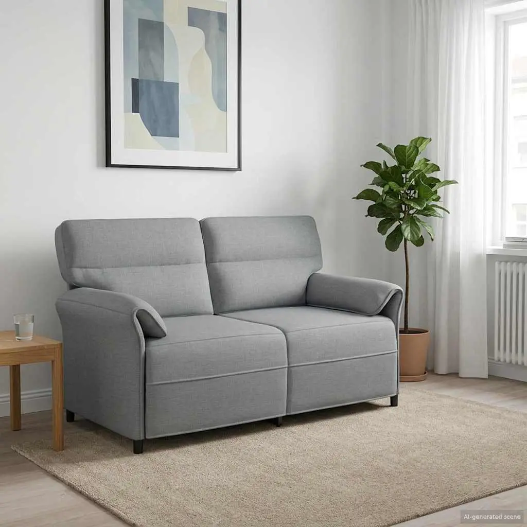vidaXL Καναπές 2 ατόμων 2-θέσιο Ανοιχτό γκρι 158 x 83 x 95 εκ Ύφασμα