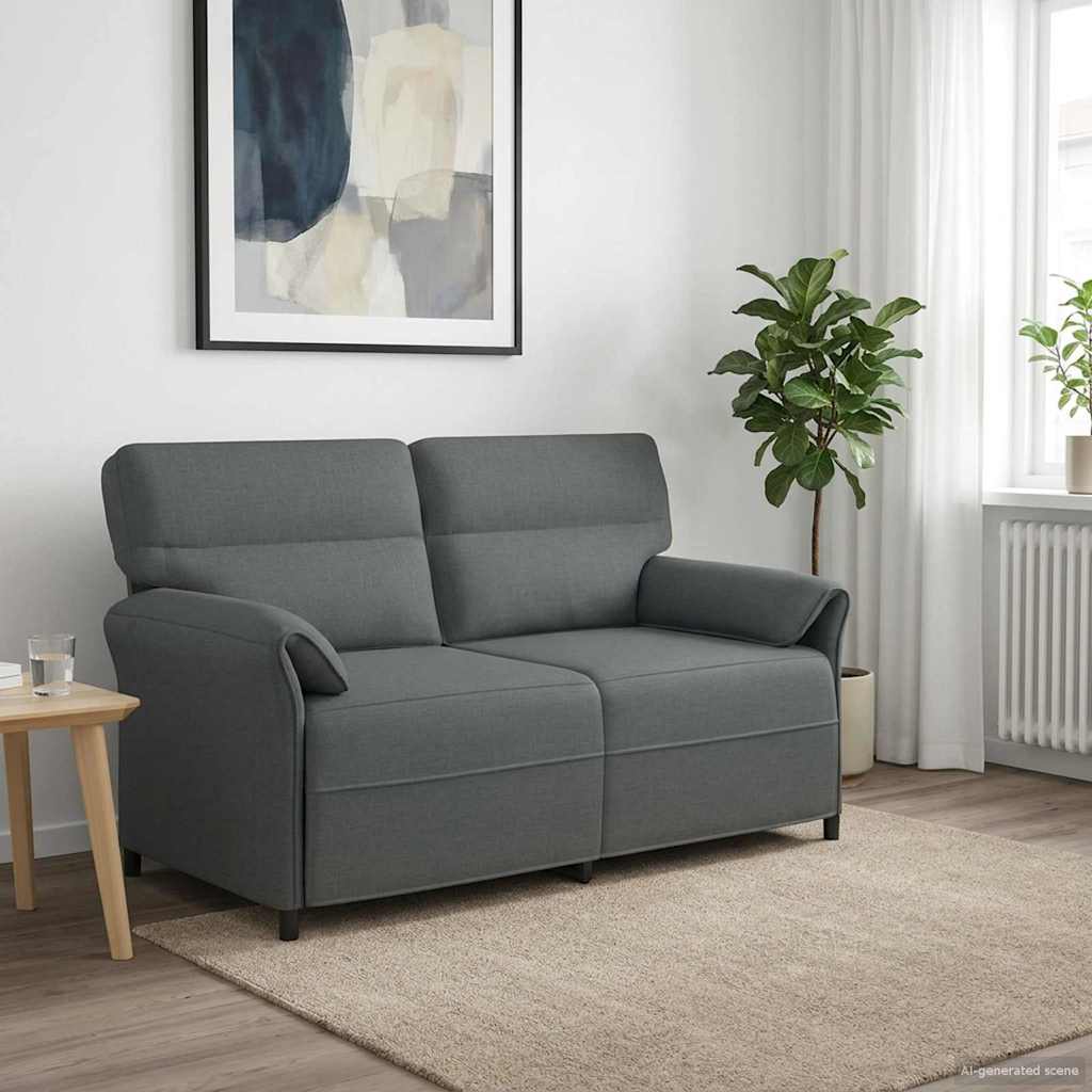 vidaXL Καναπές 2 ατόμων 2-θέσιο Σκούρο Γκρι 158 x 83 x 95 εκ Ύφασμα