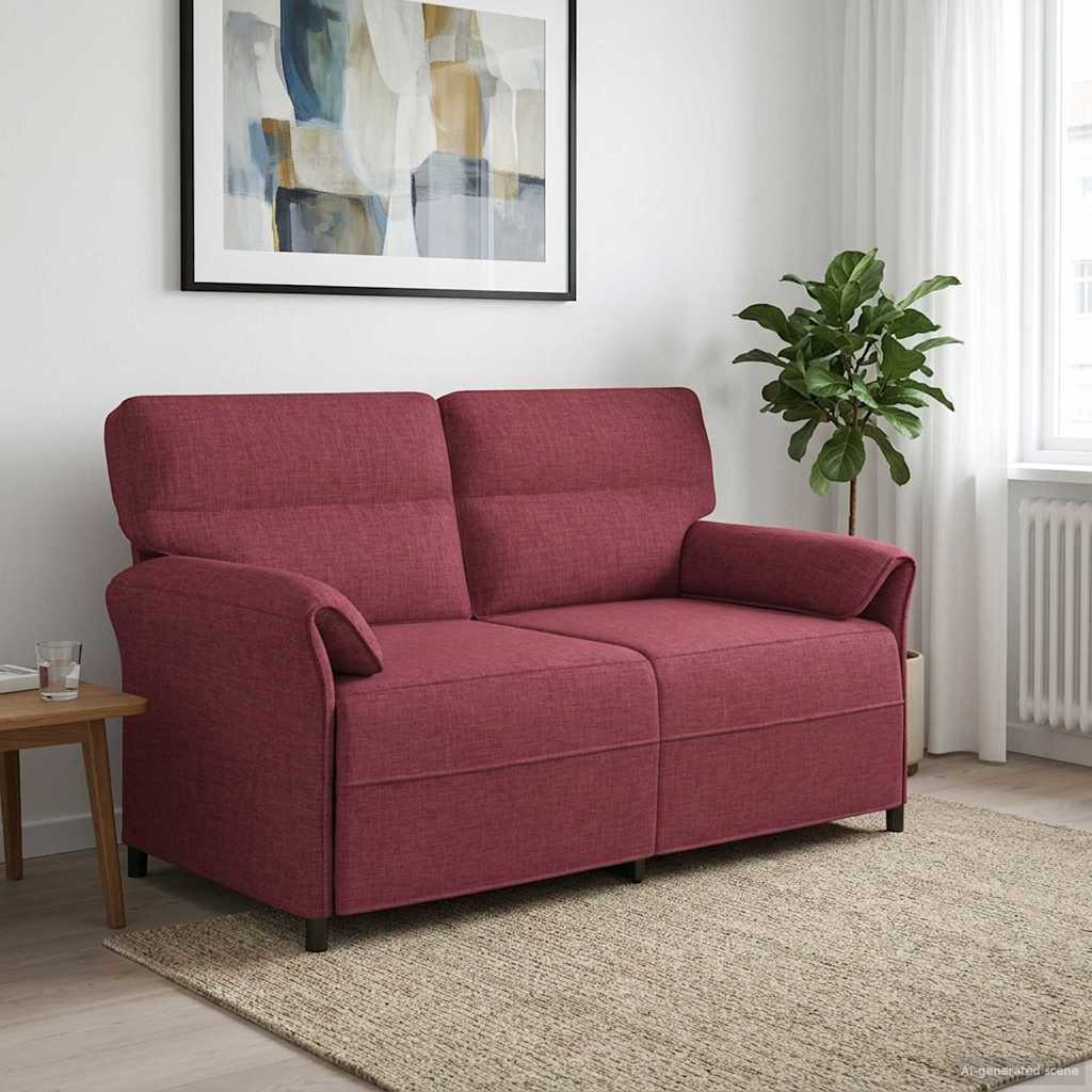 vidaXL Καναπές 2 ατόμων 2-θέσιο Κόκκινο 158 x 83 x 95 εκ Ύφασμα
