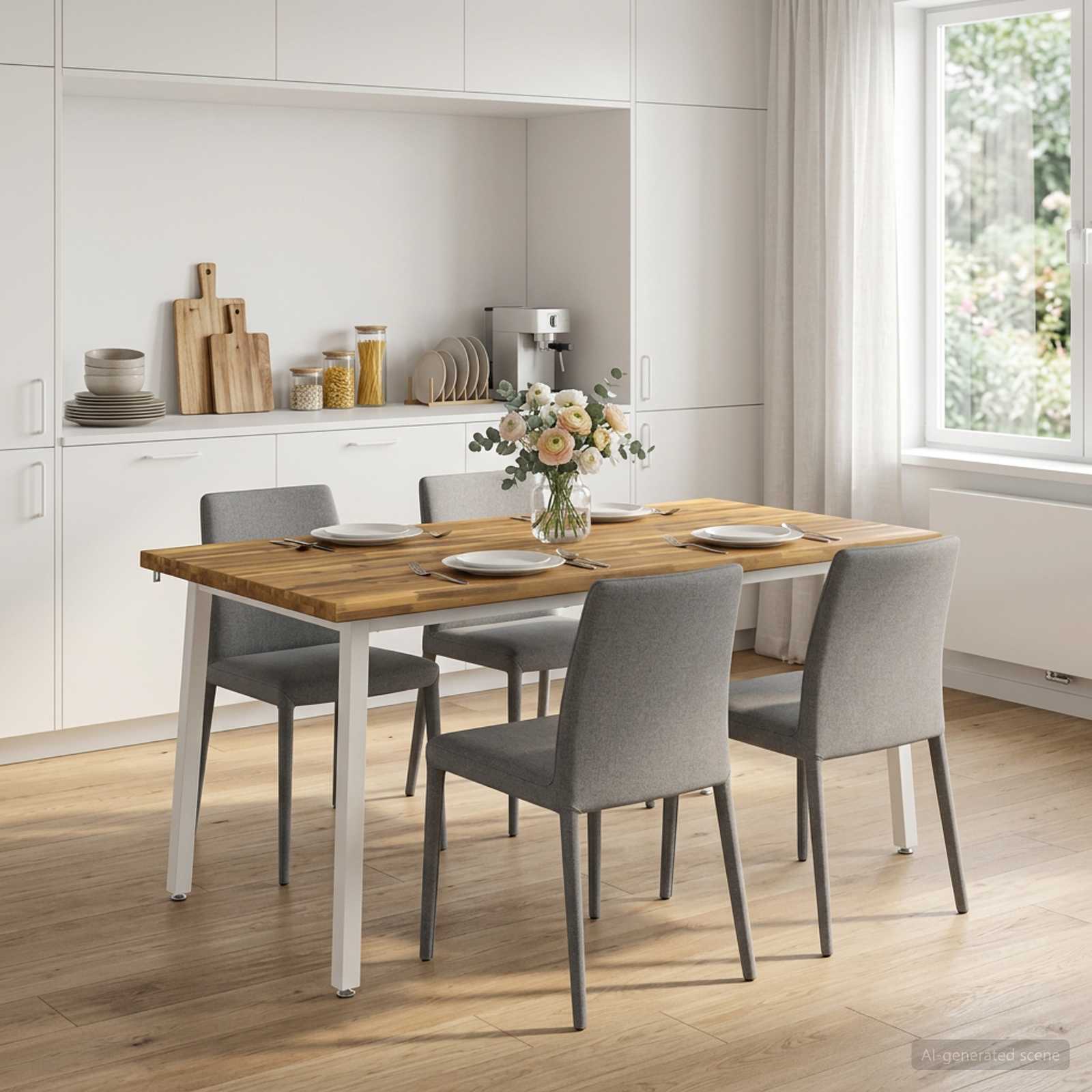 vidaXL Τραπέζι Φαγητού με Ζωντανό Χείλος 160 x 90 x 75 cm Λευκό