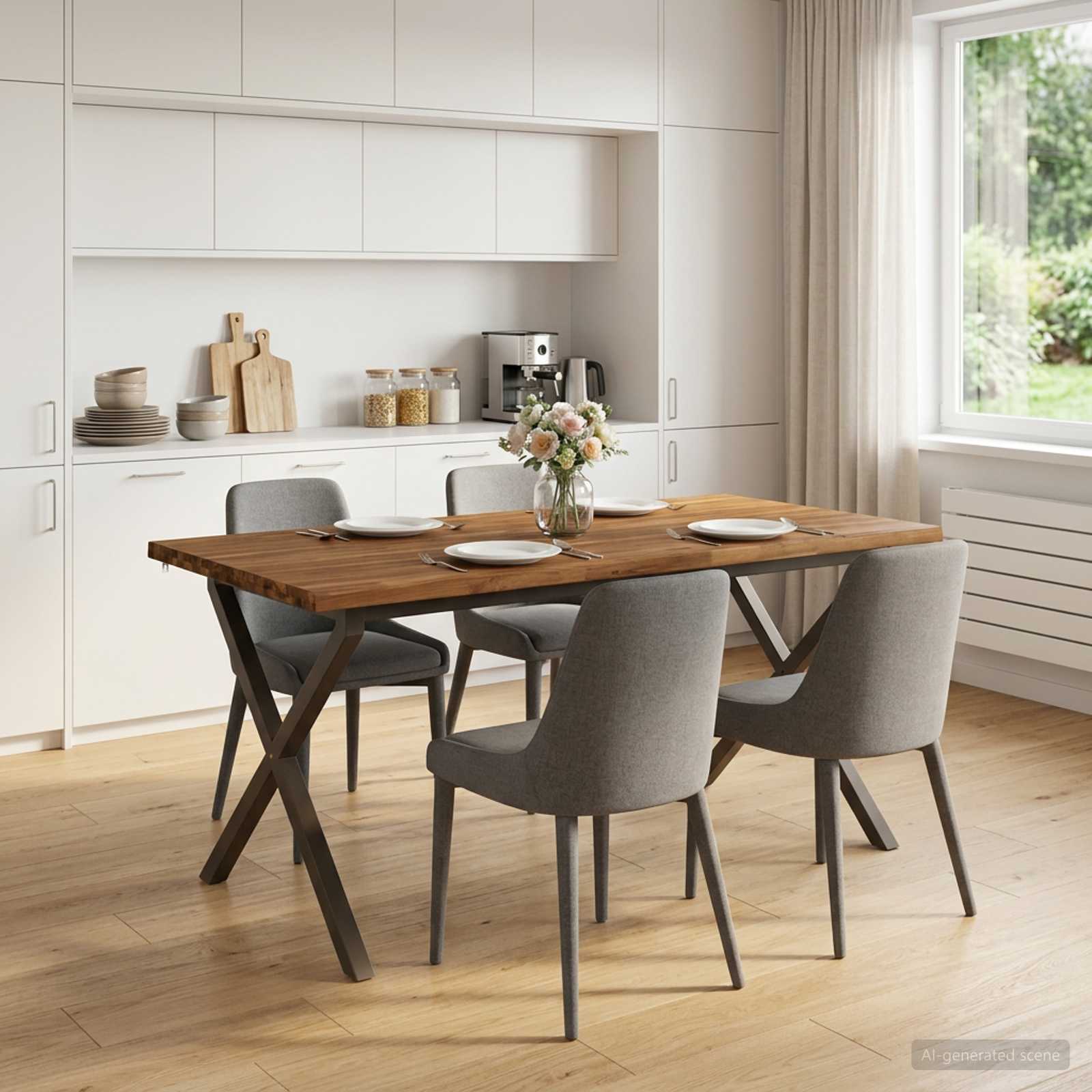 vidaXL Τραπέζι Φαγητού με Ζωντανό Χείλος 160 x 80 x 75 cm Φυσικό