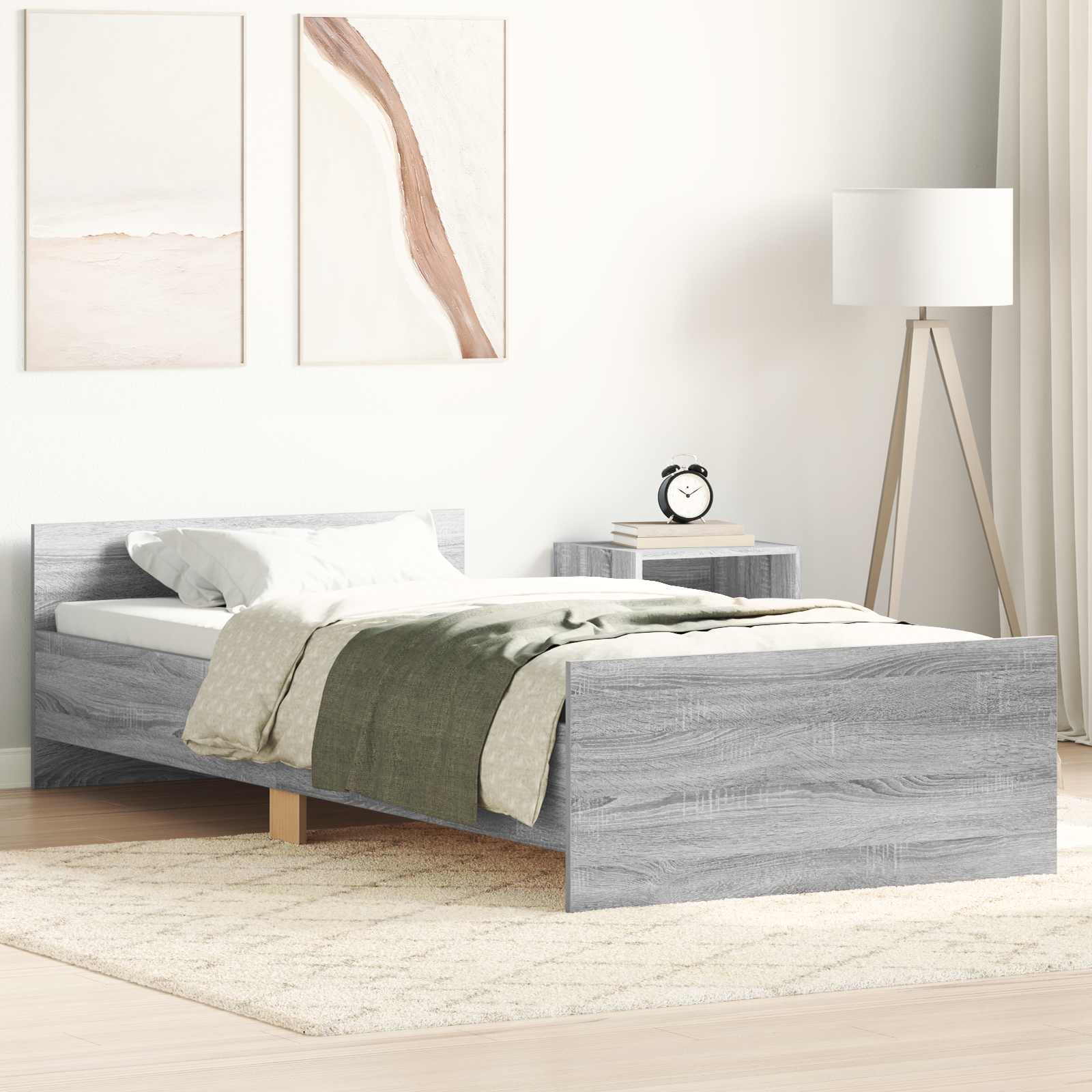 vidaXL Σκελετός Κρεβατιού Γκρι Sonoma 80 x 200 cm Επεξεργασμένο Ξύλο