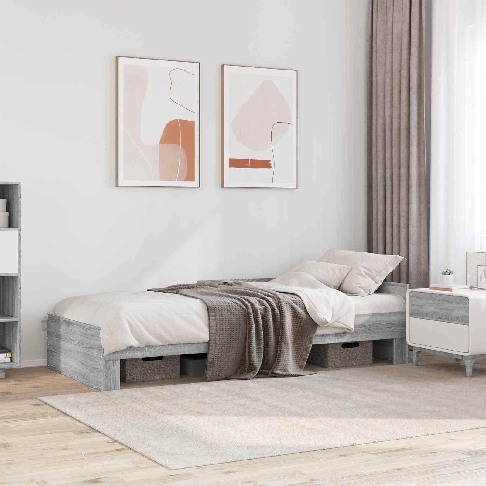 vidaXL Κρεβάτι με Κεφαλάρι Γκρι Sonoma 80 x 200 cm Επεξεργασμένο Ξύλο